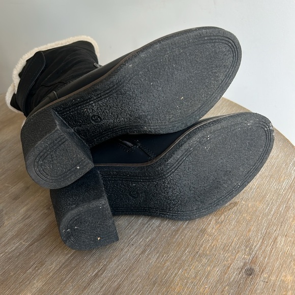 Scarpini Black Faux Leather Suede Boots Mid Calf Block Rubber Heel EU Size 37 - Picture 12 of 17